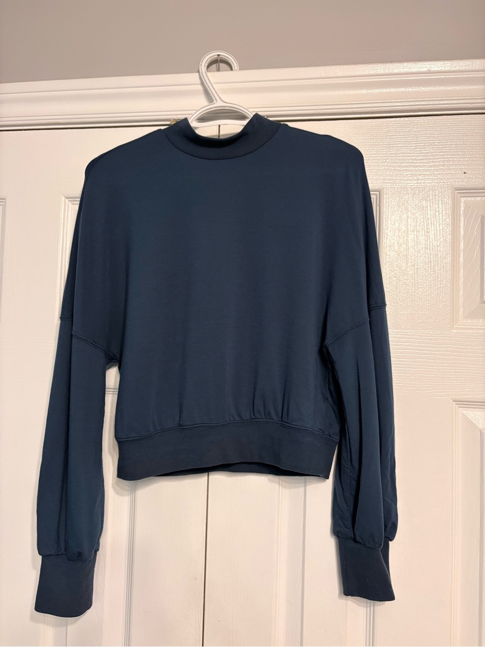 Women’s Navy Blue Mock Neck Sweatshirt